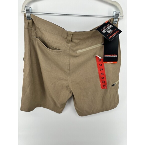 Hawke&Co Shorts Size 34 Mens Brown Hiking Board Performance Stretch Zip Pocket - Picture 2 of 2